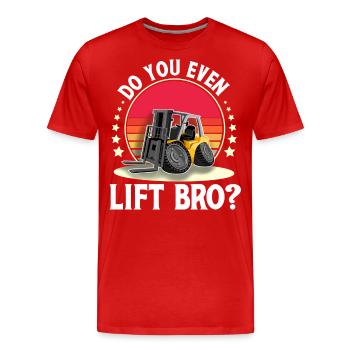 Staplerfahrer Gabelstapler Lagerist - Männer Premium Bio T-Shirt - Rot - Vorne - Damien (186cm)