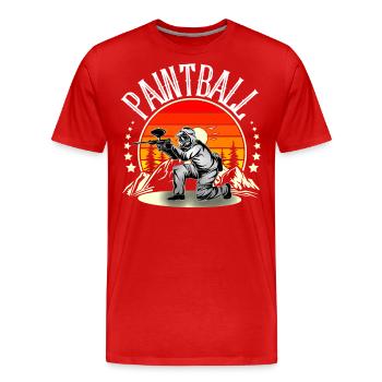 Paintball - T-shirt bio Premium Homme - rouge - Devant - Damien (186cm)