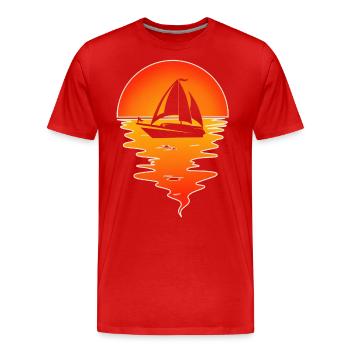 Segeln Segler Segelboot - Männer Premium Bio T-Shirt - Rot - Vorne - Damien (186cm)