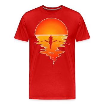 Ruderer Ruderboot Rudern - Männer Premium Bio T-Shirt - Rot - Vorne - Damien (186cm)