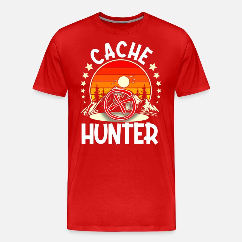 Geocaching Geocacher Geocache - Männer Premium Bio T-Shirt - Rot