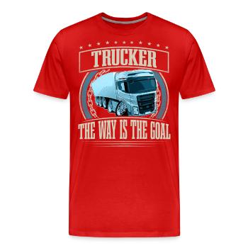 Truck Driver - Men's Premium Organic T-Shirt - red - Front - Damien (186cm)