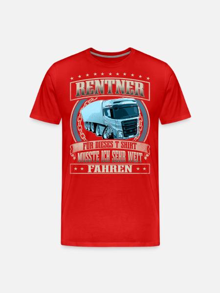 LKW Fahrer Rentner - Männer Premium Bio T-Shirt - Rot