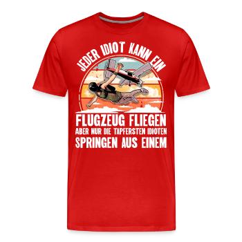 Fallschirmspringen Fallschirmspringer Fallschirm - Männer Premium Bio T-Shirt - Rot - Vorne - Damien (186cm)