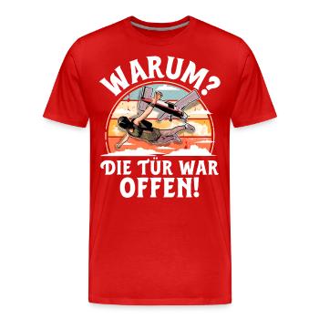 Fallschirmspringen Fallschirmspringer Fallschirm - Männer Premium Bio T-Shirt - Rot - Vorne - Damien (186cm)