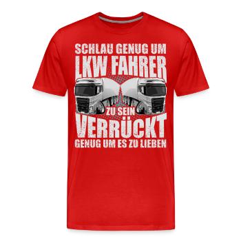 LKW Fahrer - Männer Premium Bio T-Shirt - Rot - Vorne - Damien (186cm)