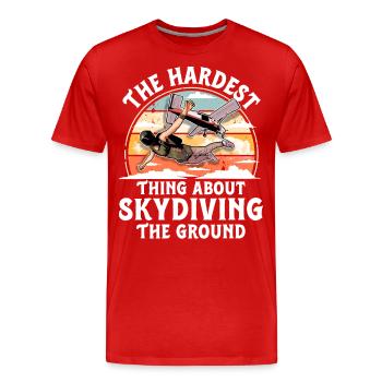 Skydiving Parachuting Parachute - Men's Premium Organic T-Shirt - red - Front - Damien (186cm)