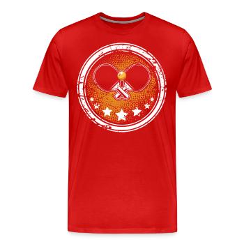 Ping-pong - T-shirt bio Premium Homme - rouge - Devant - Damien (186cm)