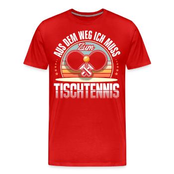 Tischtennis - Männer Premium Bio T-Shirt - Rot - Vorne - Damien (186cm)