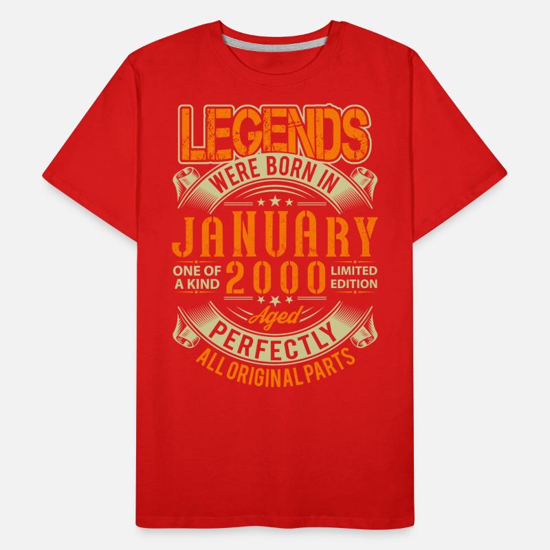 2000 Janvier Birthday Legend T-shirt bio Premium Homme