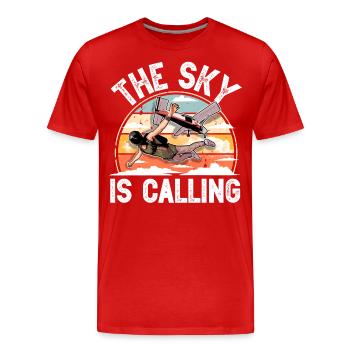 Fallschirmspringer Fallschirmspringen Fallschirm - Männer Premium Bio T-Shirt - Rot - Vorne - Damien (186cm)