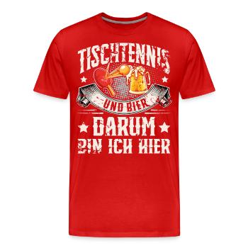 Tischtennis - Männer Premium Bio T-Shirt - Rot - Vorne - Damien (186cm)