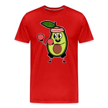 Avocado Boxer Boxen - Männer Premium Bio T-Shirt - Rot - Vorne - Damien (186cm)