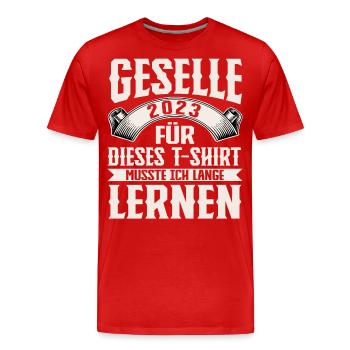 Geselle 2023 Gesellenprüfung - Männer Premium Bio T-Shirt - Rot - Vorne - Damien (186cm)