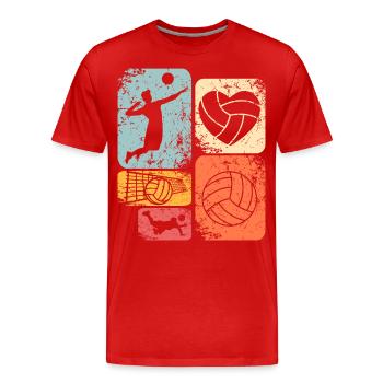 Volleyball - Men's Premium Organic T-Shirt - red - Front - Damien (186cm)