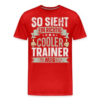 Trainer - Männer Premium Bio T-Shirt - Rot - Vorne - Damien (186cm)