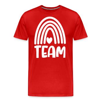 Team - Männer Premium Bio T-Shirt - Rot - Vorne - Damien (186cm)
