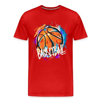 Basketball Basketballer - Männer Premium Bio T-Shirt - Rot - Vorne - Damien (186cm)