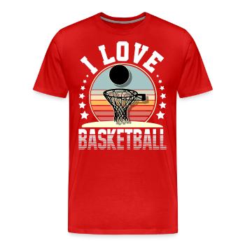 Basketball Basketballer - Männer Premium Bio T-Shirt - Rot - Vorne - Damien (186cm)