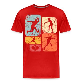 Tischtennis - Männer Premium Bio T-Shirt - Rot - Vorne - Damien (186cm)