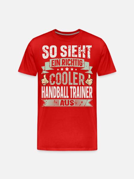 Handballtrainer Handball - Männer Premium Bio T-Shirt - Rot