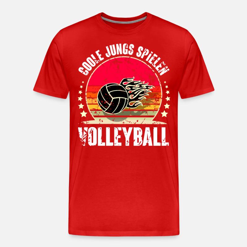 Volleyball - Männer Premium Bio T-Shirt - Rot