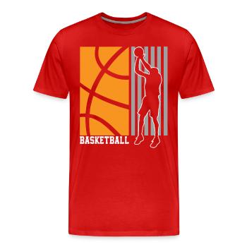 Basketball Basketballer - Männer Premium Bio T-Shirt - Rot - Vorne - Damien (186cm)