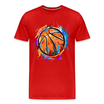 Basketball Basketballer - Männer Premium Bio T-Shirt - Rot - Vorne - Damien (186cm)