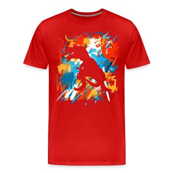 T-Rex - T-shirt bio Premium Homme - rouge - Devant - Damien (186cm)