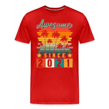 2021 Geboren Geburtstag Geburtsjahr Vintage - Männer Premium Bio T-Shirt - Rot - Vorne - Damien (186cm)