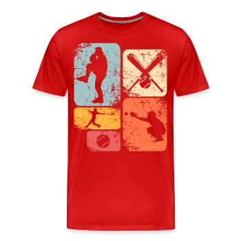 Baseball - Männer Premium Bio T-Shirt - Rot - Vorne - Damien (186cm)