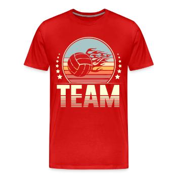 Volleyball Team - Men's Premium Organic T-Shirt - red - Front - Damien (186cm)