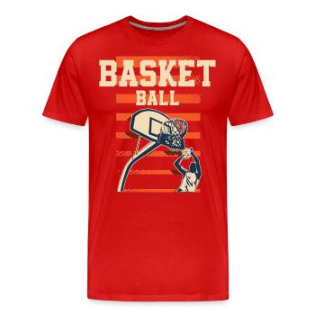 Joueurs de basket-ball - T-shirt bio Premium Homme - rouge - Devant - Damien (186cm)