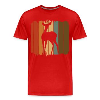 Roe deer - Men's Premium Organic T-Shirt - red - Front - Damien (186cm)
