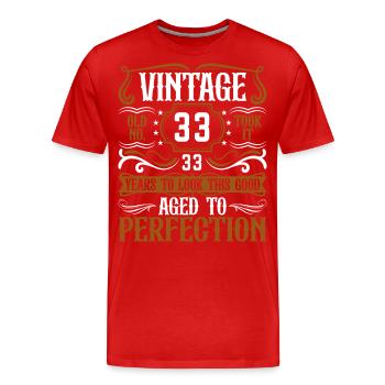 33. Geburtstag Vintage Retro - Männer Premium Bio T-Shirt - Rot - Vorne - Damien (186cm)