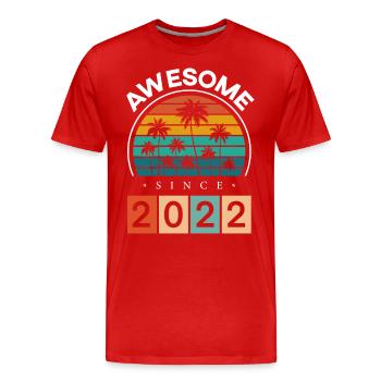 2022 Geboren Geburtstag Geburtsjahr Vintage - Männer Premium Bio T-Shirt - Rot - Vorne - Damien (186cm)