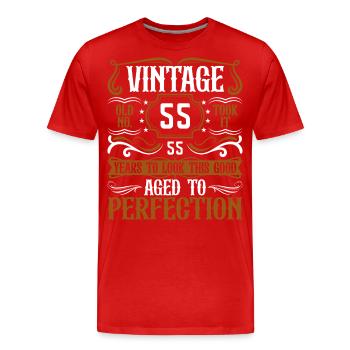 55. Geburtstag Vintage Retro - Männer Premium Bio T-Shirt - Rot - Vorne - Damien (186cm)