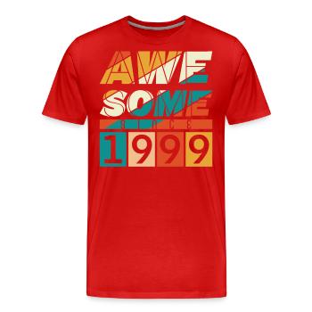 1999 Geboren Geburtstag Geburtsjahr Vintage - Männer Premium Bio T-Shirt - Rot - Vorne - Damien (186cm)