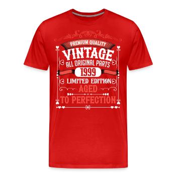 1999 Geburtsjahr Geboren Geburtstag Vintage - Männer Premium Bio T-Shirt - Rot - Vorne - Damien (186cm)