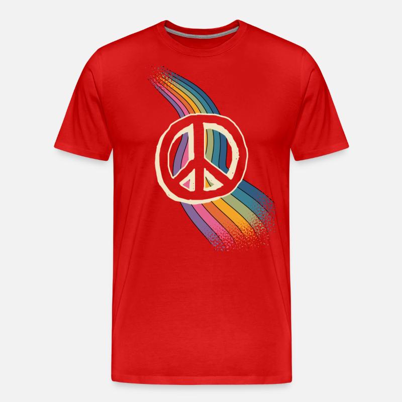 Peacezeichen Friedenszeichen - Männer Premium Bio T-Shirt - Rot
