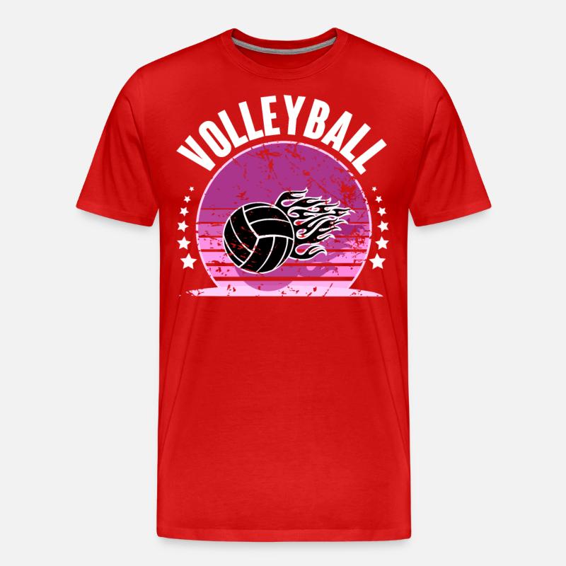 Volleyball - Männer Premium Bio T-Shirt - Rot