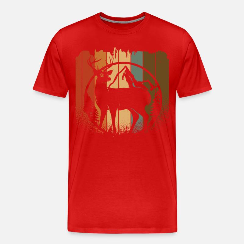 Hirsch - Männer Premium Bio T-Shirt - Rot