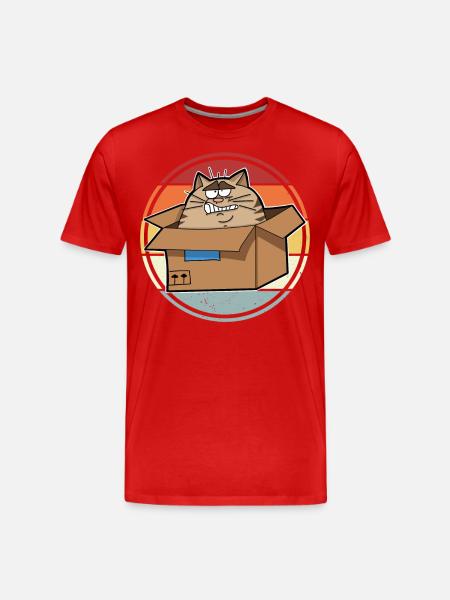Cat in a box - Men's Premium Organic T-Shirt - red