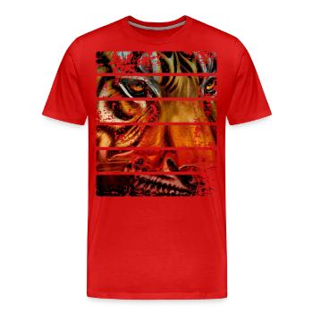 Tigre - T-shirt bio Premium Homme - rouge - Devant - Damien (186cm)