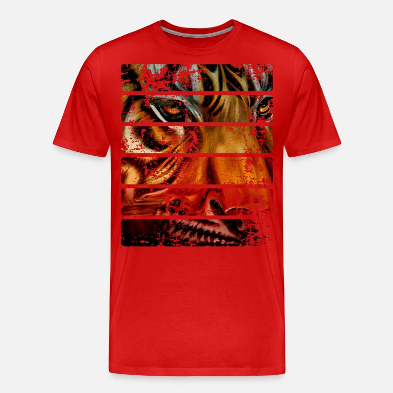 Tiger - Männer Premium Bio T-Shirt - Rot
