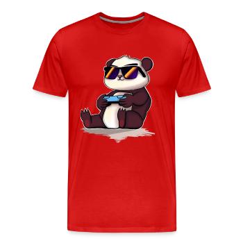 Panda Gaming Gamer - T-shirt bio Premium Homme - rouge - Devant - Damien (186cm)