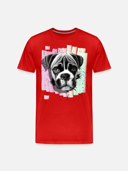Boxer Dog - Men's Premium Organic T-Shirt - red