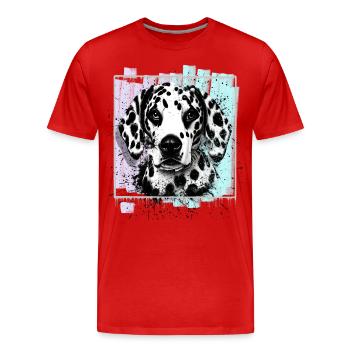 Dalmatian - Men's Premium Organic T-Shirt - red - Front - Damien (186cm)