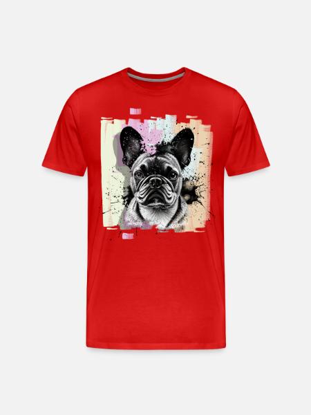French Bulldog Frenchie - Men's Premium Organic T-Shirt - red