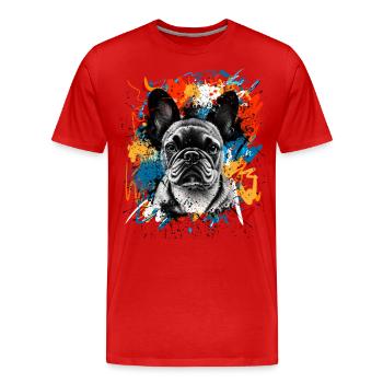Bouledogue français - T-shirt bio Premium Homme - rouge - Devant - Damien (186cm)